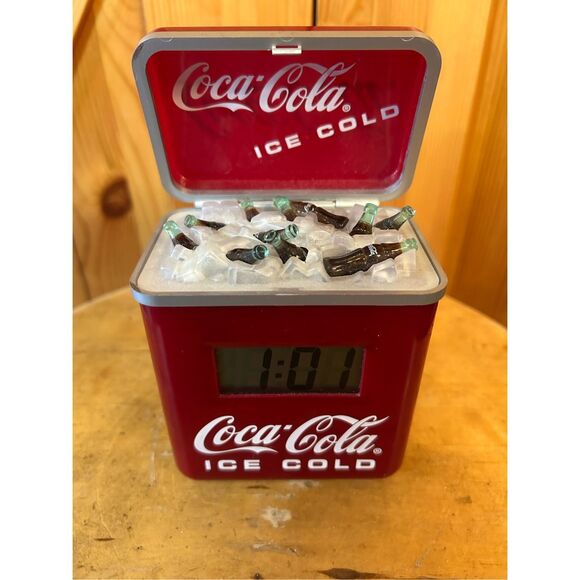 Coca Cola Digital Alarm Clock Retro Cooler 1996 Vintage Collectible “Ice Cold” ( - Picture 1 of 11